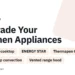 Title card: Upgrade Your Kitchen Appliances — Induction cooktop, ENERGY STAR, Thermapen ONE, Countertop convection